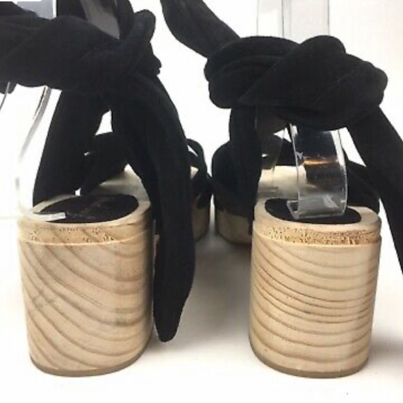 NWOT Free People Ankle Wrap Sandals Leather Suede - Picture 3 of 6